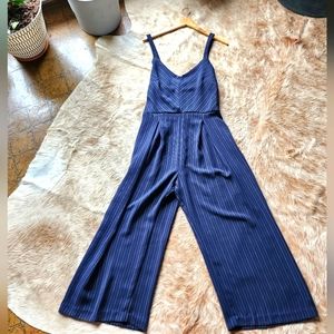 Wide leg pinstripe jumper